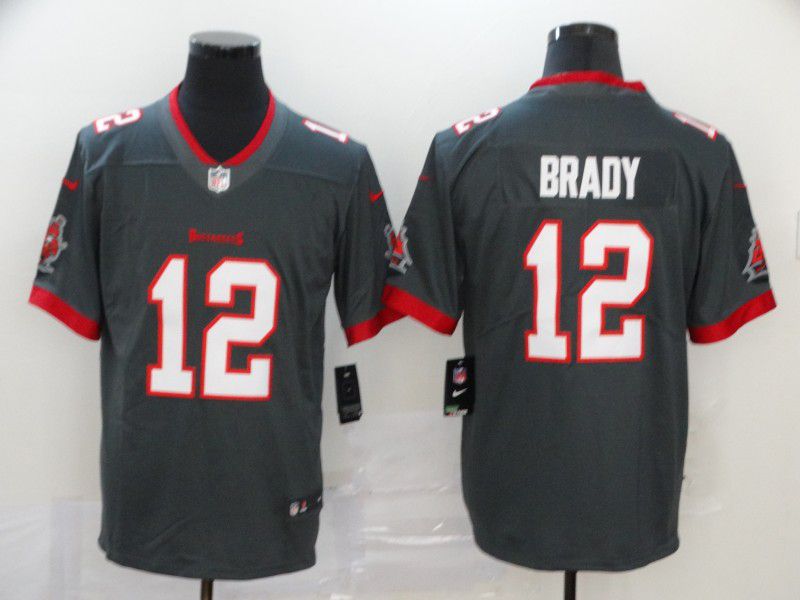 Men Tampa Bay Buccaneers #12 Brady Grey New Nike Limited Vapor Untouchable NFL Jerseys